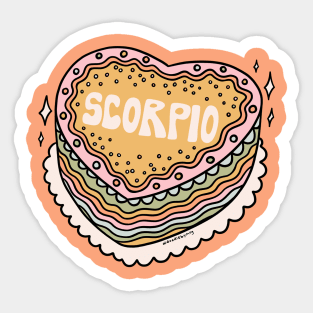 Scorpio Heart Cake Sticker